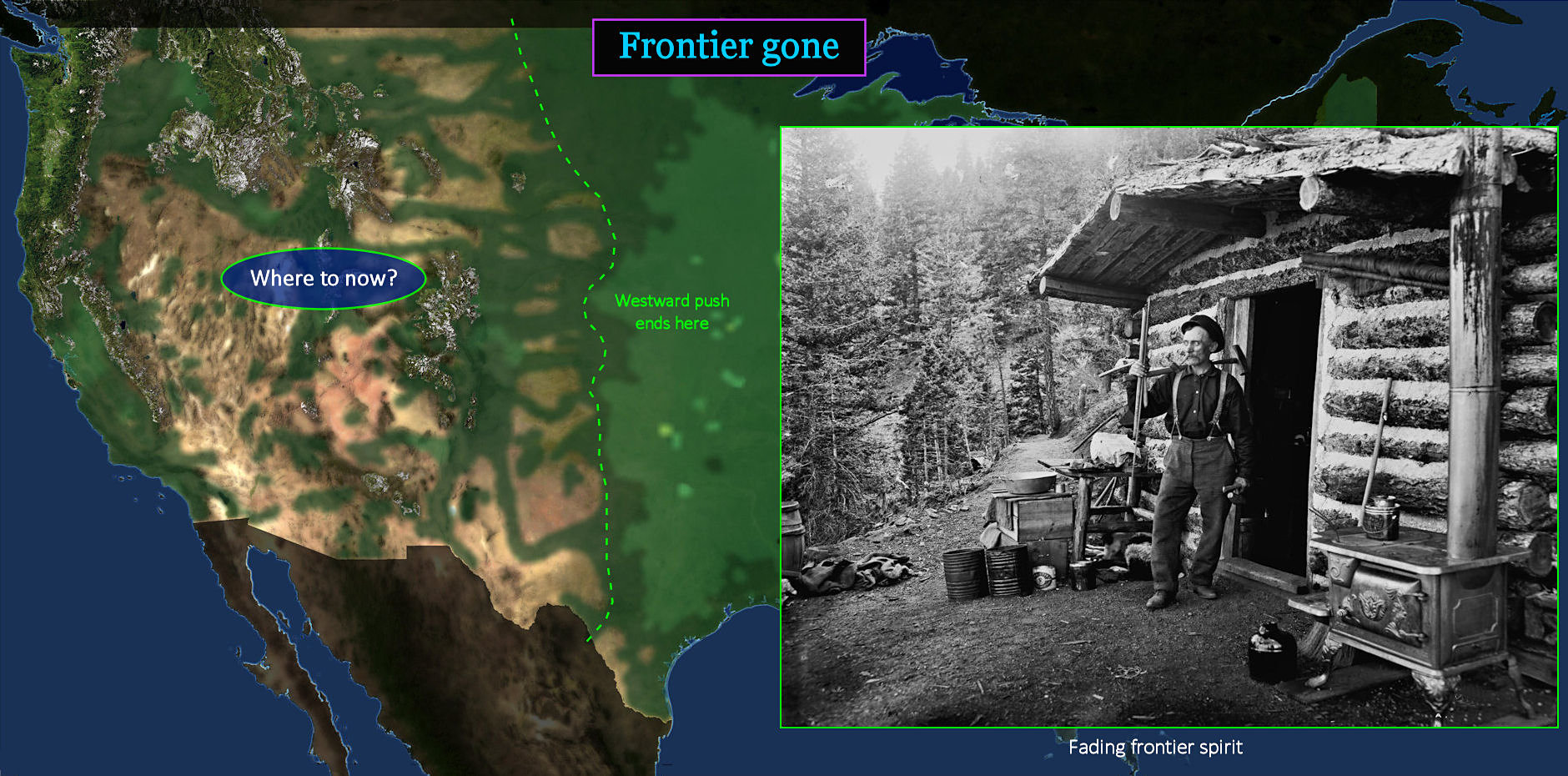 Frontier closes, 1910 map